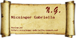 Nicsinger Gabriella névjegykártya